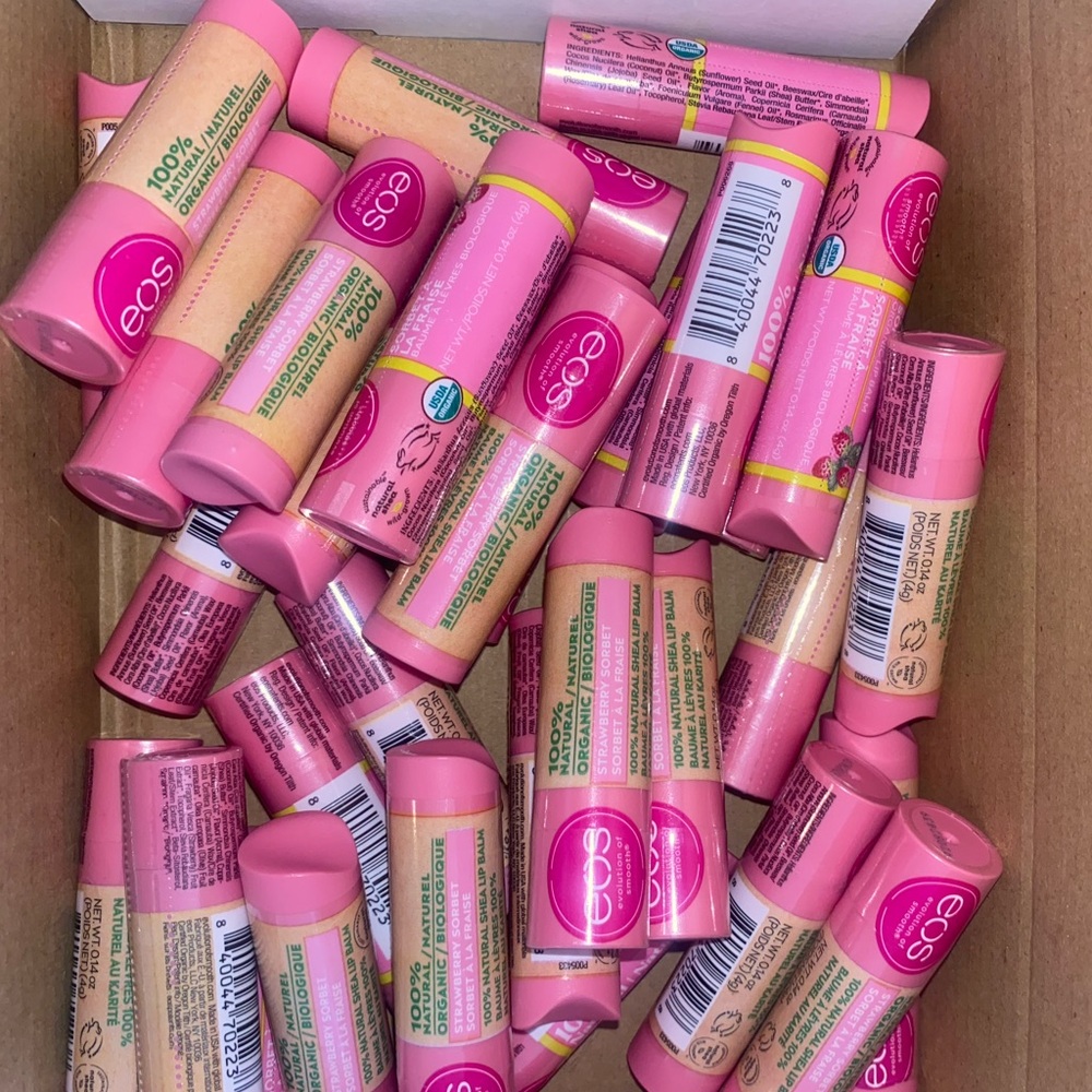 3pcs EOS Strawberry Sorbet Lip Balm
